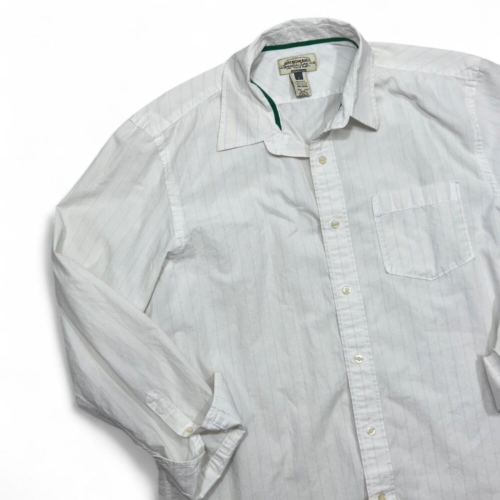 Vintage American Rag Cotton Striped White Button Long Sleeve Large - Picture 5 of 8